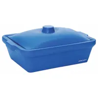 Ice Bucket with Lid: 9 L Capacity, Rectangular, Ethylene Vinyl Acetate, Blue, 7 in Overall Ht (MPN 04393-76)