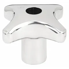 This KIPP 4-arm knob features a threaded through-hole for manual adjustment and clamping in jigs, fixtures, and industrial machinery. Made of stainless steel, it resists corrosion in harsh environments. Diameter: 40 mm, thread: M8.