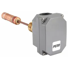 Continuous float liquid level sensor with rod probe for chlorinated water and nonhazardous liquids. Features polycarbonate body, brass stem, copper float and probe. NPT connection, vertical mounting. Complies with ICES-003.