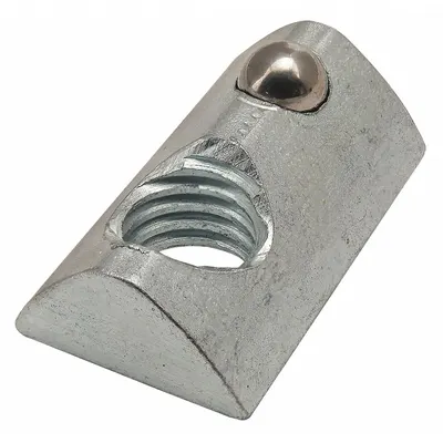 80/20 40-3915 Roll-In T-Nut, M8, Steel, Zinc-Plated, for 40 Series - Roll-In T-Nuts
