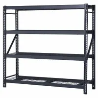 EDSAL Bulk Storage Rack: Starter, Medium-Duty, 77 in x 24 in x 78 in, Steel Wire, 4 Shelves (MPN ER7824W4)