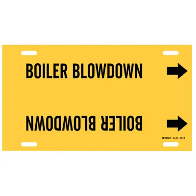 BRADY Boiler Blowdown Strap-On Pipe Marker - Boiler Blowdown Strap-On Pipe Markers