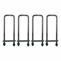 BUYERS PRODUCTS Square Bend U-Bolt Kit: U-Bolt Kit, Truck Boxes, 16 in Lg (In.), Steel, Silver, 4 PK (MPN UB623516)
