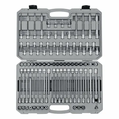 TEKTON Socket Bit Set: 51 or More Pieces, 3/8 in Drive Size, 110 Pieces - Multi-Tip Shape Bit Socket Sets