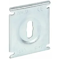 This steel clamp connector with zinc-plated finish is used for splicing Cablofil wire mesh cable trays. It includes a 2-inch square washer for a 1/4-inch screw, providing a secure connection between tray sections in cable management systems