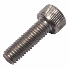 Metric standard socket head cap screw with M8x1.25 thread, 25 mm length, 8 mm head height, and 6 mm drive size. Made from plain titanium Grade 2 for corrosion resistance. Used in industrial assemblies such as machinery, aerospace, marine, and chemical processing equipment.