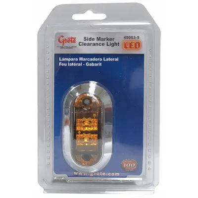 GROTE 45003-5 LED Clearance Light, Amber Lens, Oval Surface Mount, Screw, P3 - Clearance Lights