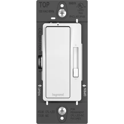 PASS & SEYMOUR Radiant 450W CFL/LED Dimmer, 1-Pole/3-Way, 120V AC, White - Line Voltage Output Dimmers