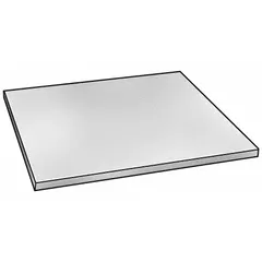 Opaque black ABS sheet measuring 4 ft x 4 ft with 0.25 in thickness. Tensile strength of 6,000 psi and impact strength of 12 kJ/m2. Suitable for industrial applications requiring impact resistance and machinability, such as protective covers, jigs, and enclosures.