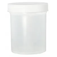 QORPAK Laboratory Jar: Polypropylene, Polypropylene, 8.1 fl oz, 89 mm Body Dia, 64 mm Ht, Round (MPN PLC-03703)