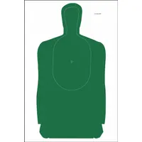 Paper silhouette target, 3 3/4 ft high by 24 in wide, in green. Sold in a 50-pack for state-specific silhouette shooting. Used as a consumable target for marksmanship training and qualification at shooting ranges