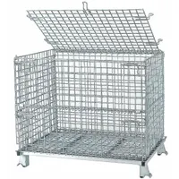 NASHVILLE WIRE Collapsible Bulk Container: 17.2 cu ft, 40 in x 32 in x 34 1/2 in, Lid Included (MPN C324028S4L)