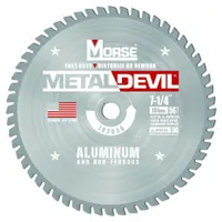 MORSE Circular Saw Blade: 7 1/4 in Blade Dia., 56 Teeth, 0.08 in Cut Wd, 5/8 in Arbor Size, Carbide (MPN 102650-WWG)