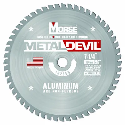 MORSE 7-1/4 in 56-Tooth Carbide Aluminum & Soft Metal-Cutting Saw Blade - Aluminum & Soft Metal-Cutting Blades