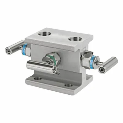 HAM-LET 3-Valve Manifold, Flange x Flange, 6000 psi, PTFE - 3-Valve Manifolds
