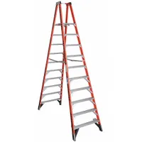 WERNER Twin Platform Stepladder: 10 ft Ladder Size, Fiberglass, 300 lb Load Capacity, 66 lb Wt (MPN PT7410)