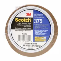 SCOTCH Carton Sealing Tape: 3.1 mil Tape Thick, 2 in x 55 yd, 375