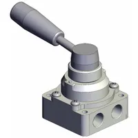 Hand Valve: VH Series, Lever Actuator, 1/4 in NPT, Side-Ported Body, 1 MPa Op Pressure - Max (MPN VH200-N02-R)