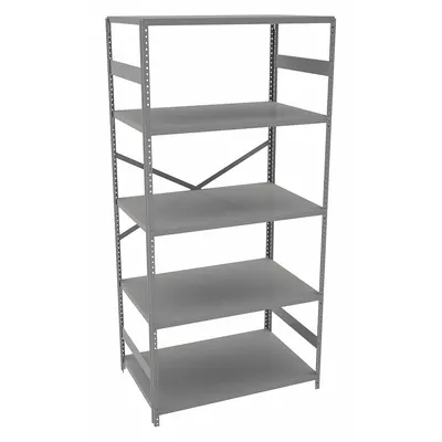 TENNSCO Metal Shelving: Standalone, Light-Duty, 36 in x 24 in, 72 in Overall Ht - Light-Duty Standalone Open Metal Shelving