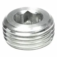 JW WINCO Threaded Plug: Stainless Steel, Metric Fine, M24x1.5 Thd, Internal Hex, 12 mm Drive Size (MPN 906-NI-M24X1.5-A)