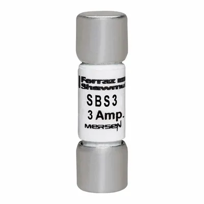 MERSEN Fuse: SBS Series, Midget, Fast-Acting, 3 A, 600 V AC, 13/32 in x 1 3/8 in - Fast-Acting Cylindrical Fuses