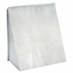 Round wall cap for terminating 8-inch ducts at exterior walls or soffits. Made of 21-gauge aluminum with a milled silver finish and press-fit connection. Includes a backdraft damper; no screen. Suitable for exhaust ventilation applications.