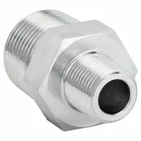 Hydraulic Hose Adapter: 1/2 in x 1/4 in Fitting Size, Male x Male, NPTF x NPTF, Rigid, Straight (MPN 2083-8-4S)