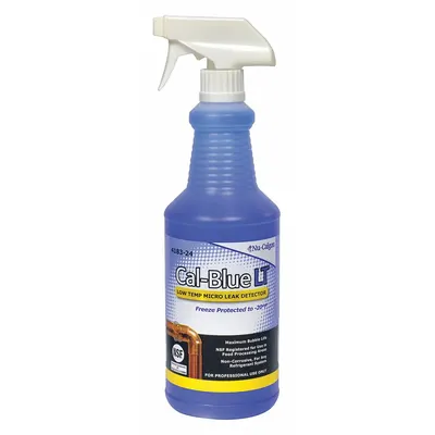 NU-CALGON Gas Leak Detector: 32 oz, Spray Bottle, -20°F to 225°F Temp. Range - Food-Grade Leak Detection Fluids