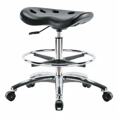 APPROVED VENDOR ESD-Safe Polyurethane Lab Stool with Aluminum Base and Casters