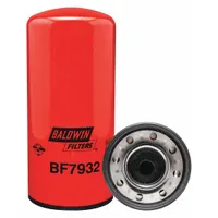 Spin-on fuel filter with cellulose media and integral gasket. Outside diameter 4 11/16 in, thread size 2 1/4"-12. Used in heavy-duty diesel applications to remove contaminants from fuel
