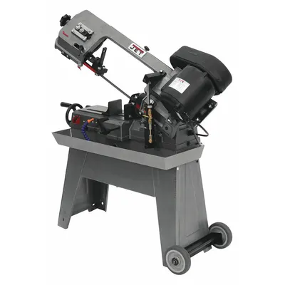 JET Band Saw: 7 1/2 in x 5 in, 85 to 200 SFPM, 45°, 90°, 9.0/4.5 A, 1 Phase - Mitering Manual Horizontal Band Saws