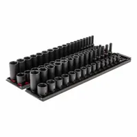 TEKTON Impact Socket Set: 3/8 in Drive Size, 68 Pieces, 1/4 to 1 in/6 mm to 24 mm Socket Size Range (MPN SID91218)