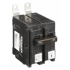 The Siemens B245 is a 45 A, 2-pole, single-phase miniature circuit breaker from the BL Series. Rated at 120/240V AC with a maximum AIR rating of 10kA, it is designed for bolt-on mounting in Siemens P1 Panelboards. Suitable for overcurrent protection in electrical distribution systems.