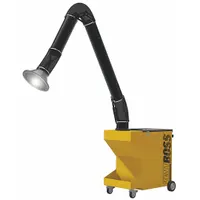 Single-arm mobile welding fume extractor for source capture of airborne welding fumes and particulates. Operates on 120V nominal input voltage. Suitable for industrial welding shops, fabrication facilities, and maintenance environments requiring localized fume control