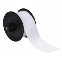 Pre-Cut Label Stock Roll: 2 1/4 in x 3 27/32 in, Acrylic, Aggressive Adhesive/Permanent Adhesive (MPN B30-219-595-BLNKWT)