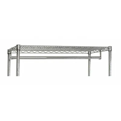 QUANTUM STORAGE SYSTEMS Shelf Hanger/Rail Rod: 48 in W x 1 in H, Steel, Stainless Steel - Hanger Rods for Wire Shelving