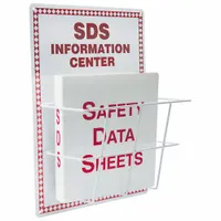 This wall-mount safety station is designed for posting emergency procedures, safety notices, or compliance documents in industrial facilities. The red housing signals critical information. Overall dimensions: 20 in height, 15 in width, 6 3/4 in depth. Mounting hardware is not included