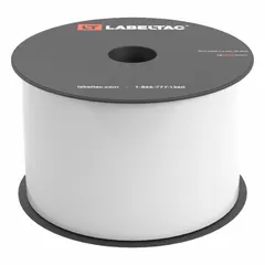 Continuous vinyl label roll for use with LabelTac Pro X printer. White gloss finish, rated for indoor and outdoor applications. Suitable for creating safety labels, pipe markers, and equipment tags in industrial environments.