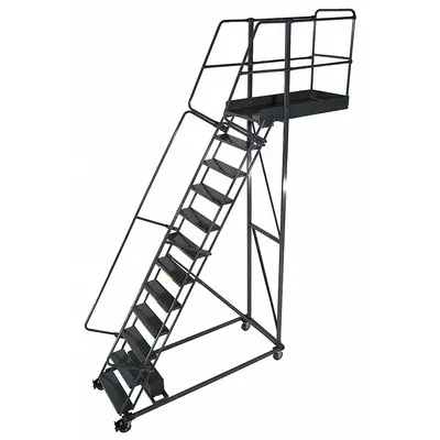 BALLYMORE Rolling Cantilever Ladder: 10.8 ft Platform Ht, Unassembled, Locking Casters - Unsupported Cantilever Ladders