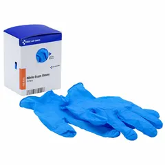 Bulk, latex-free glove refill for restocking compatible first aid kits. Meets ANSI Z308.1-2015 standards. Suitable for workplace and general first aid cabinet replenishment.