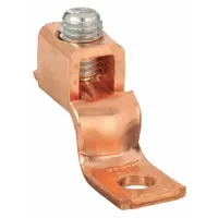 BURNDY Wire Connector: 14 AWG – 6 AWG Wire Sizes, #10 Stud Size, Unplated Copper Lug Body (MPN KLU35)