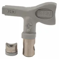 This GRACO airless spray gun tip has a 0.027 in orifice and is designed for use with XHF series spray guns. It is compatible with model XHD001 and is suitable for applying paints and coatings in industrial finishing, construction, and maintenance applications