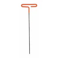 T-shaped hex key with a 2.5 mm metric tip, long length, made of alloy steel with black oxide finish. Features a 3-inch handle. Used for tightening or loosening hex socket screws in machinery and equipment assembly