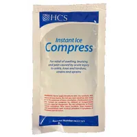Disposable, unitized cold pack for first aid and injury care. Provides immediate cold therapy to reduce swelling and pain from sprains, strains, or bruises. Made of blue polyethylene, latex-free, and sold in a 24-pack. No fastener included