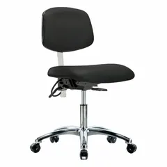 ESD/Cleanroom Chair, Armless, 19-24 in Height, ISO 5, Aluminum Base