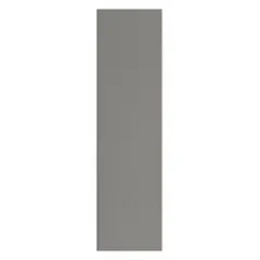 This pilaster is a structural component for commercial bathroom partitions, providing support and privacy in restroom stalls. It features a polymer inner core, Charcoal color, and Pebble finish. Dimensions: 82 in height, 22 in width, 1 in thickness.