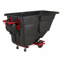 RUBBERMAID COMMERCIAL PRODUCTS Tilt Truck: 27 cu ft, 1,000 lb, (1) Swivel/(2) Axle-Mounted, Black (MPN 2173662)