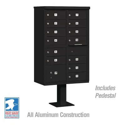 SALSBURY INDUSTRIES Cluster Box Unit: CBU, 14 Doors, Horizontal, 62 in H x 30 1/2 in W x 18 in D - Multi-Unit Mailboxes