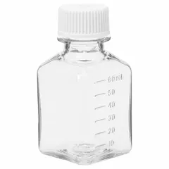 PETG Media/Storage Bottle, 60 mL, Sterile, Screw-On Closure, Graduated