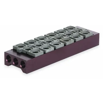 NUMATICS Manifold Assembly: For Series L2, 6 Valve Ports, Haz Location/Intrinsically Safe - Aventics L2 Manifolds & Bases